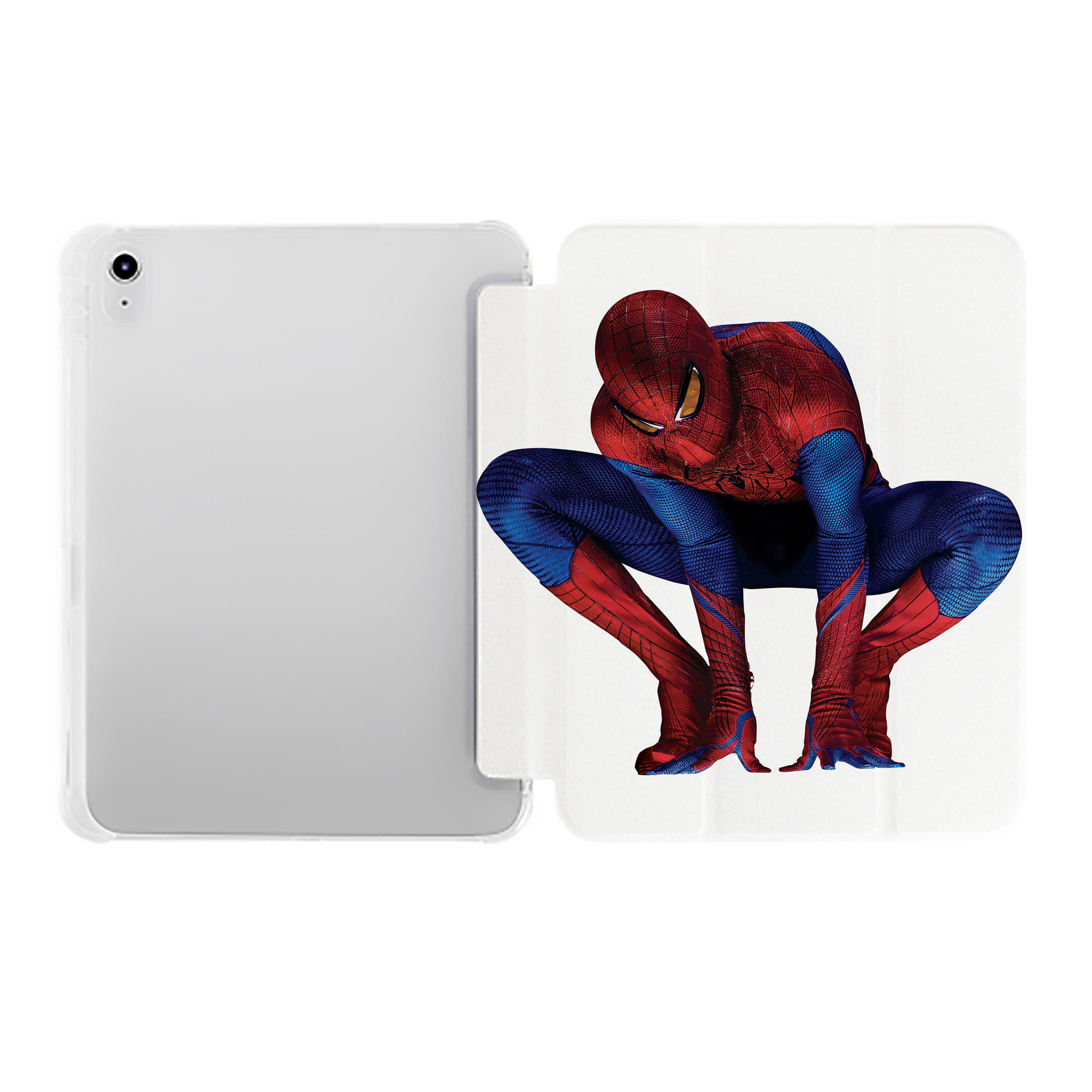（画像用） Spider Man スパイダーマン IPad ケース ペン収納付き 三つ折りスタンド PUレザー×シリコン 対応機種9.5/10.5/10.9インチ